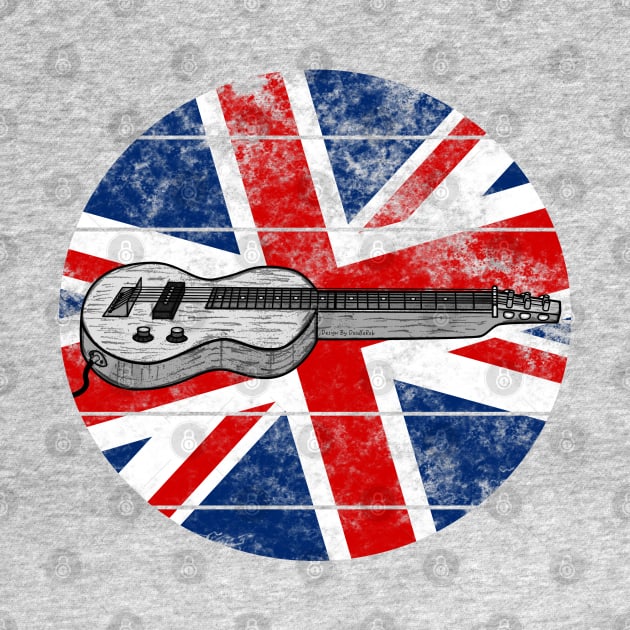 Lap Steel Guitar UK Flag Slide Guitarist British Musician by doodlerob